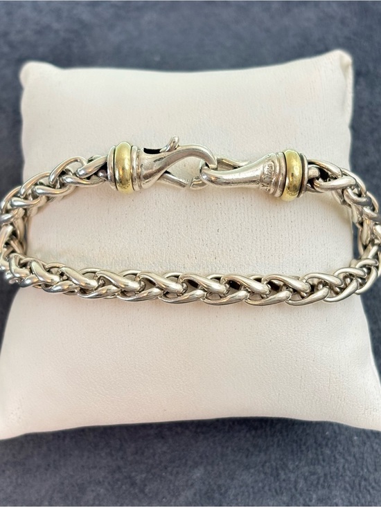 David Yurman Jewelry - David Yurman 925 & 14k Gold 6mm Wheat Chain Bracelet 6.5-7"